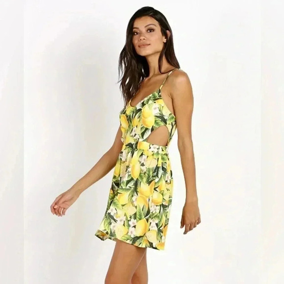 Show Me Your Mumu Piper Dress Citrus Lemons Sz M - Picture 3 of 14